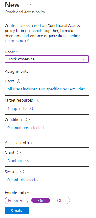 Apply conditional access policy