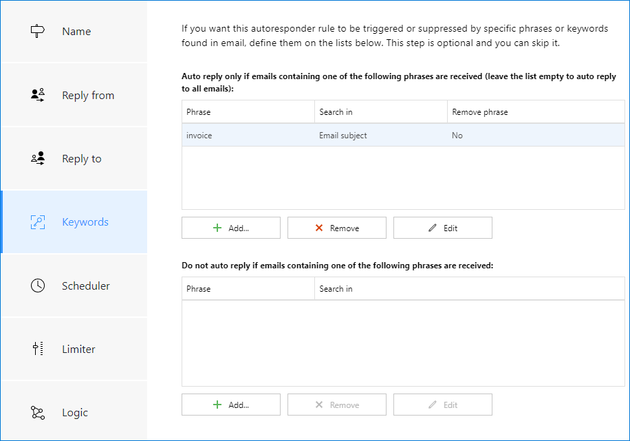 CodeTwo 365 - Invoice keyword