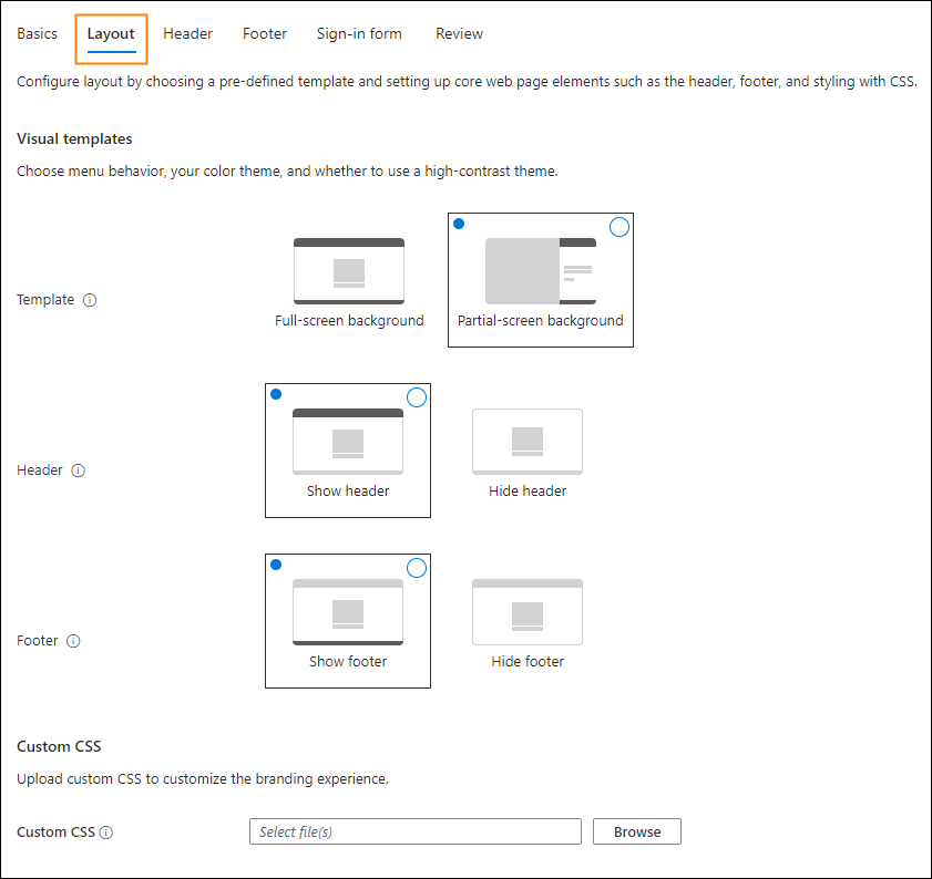 Setting up Microsoft 365 sign-in page layout