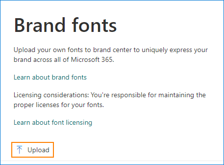 Upload a font into SharePoint brand center