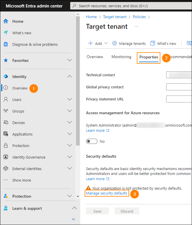 Accessing the Security defaults feature in Microsoft 365 (the Microsoft Entra admin center)
