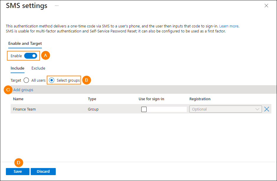 Configuring a multi-factor authentication method assignment in the Microsoft Entra admin center