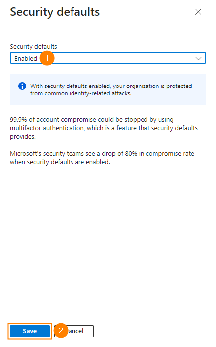 Enabling Security defaults in Microsoft 365