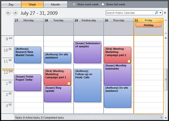 Common company calendar created by CodeTwo Exchange Sync