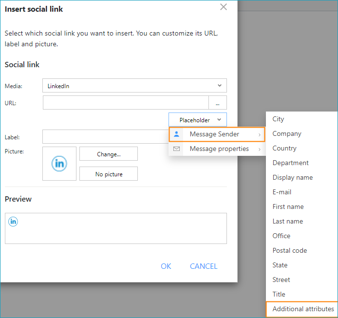 Add LinkedIn social media link 2