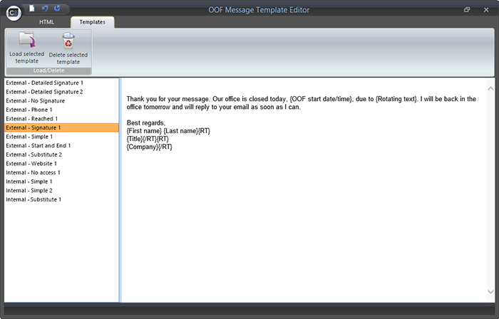 Autoreply template library