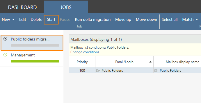 Starting the migration of public folders to Microsoft 365 (Office 365)
