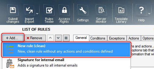 Add a new rule in CodeTwo Exchange Rules Pro