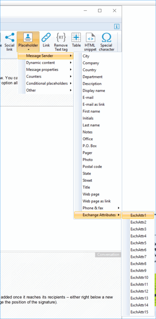 Adding Exchange SE Attribute