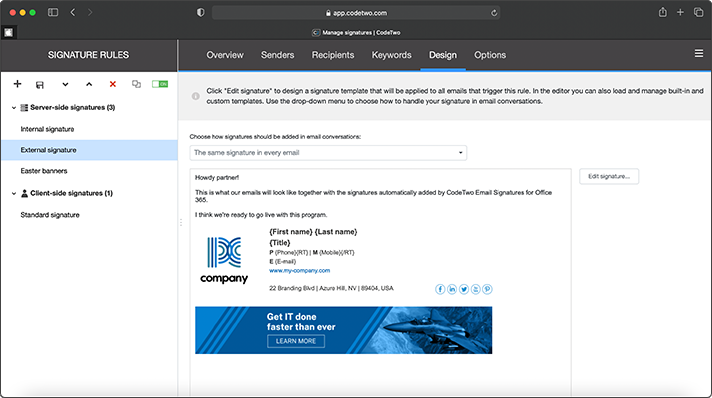 New all-web signature management