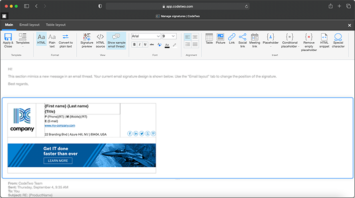 New all-web signature template editor