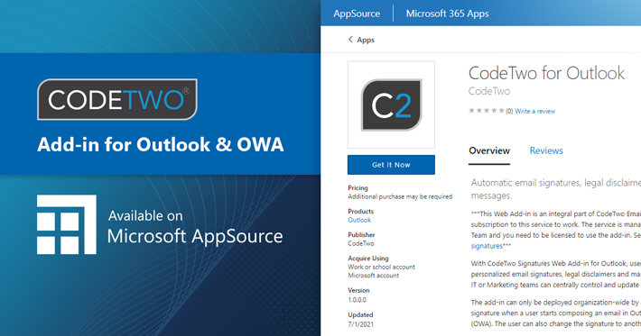 Email signatures add-in from CodeTwo first to become available on Microsoft AppSource
