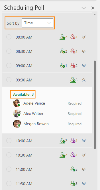 Availability check in Scheduling Poll (aka FindTime)