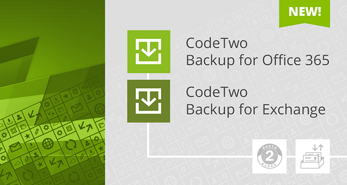 CodeTwo backup tools update – support for OAuth 2.0 and archive mailboxes