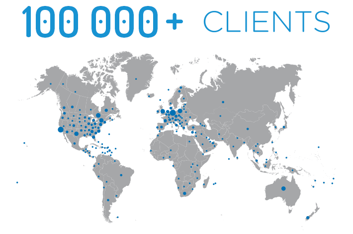 Clients Map Image 100k+ clients