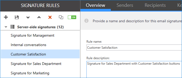 CodeTwo Email Signatures for Office 365 - CSAT rule