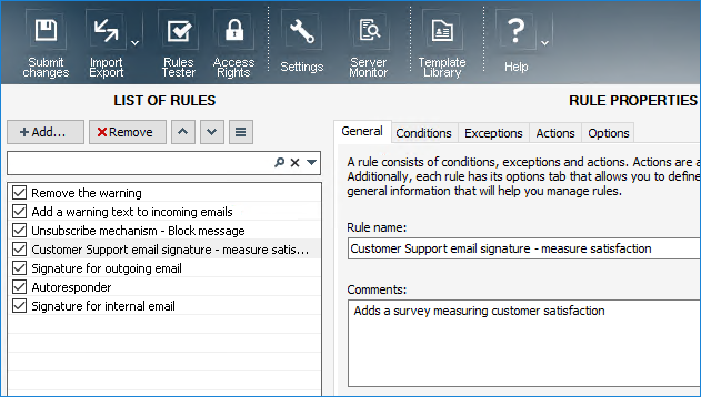 CodeTwo Exchange Rules Pro CSAT rule