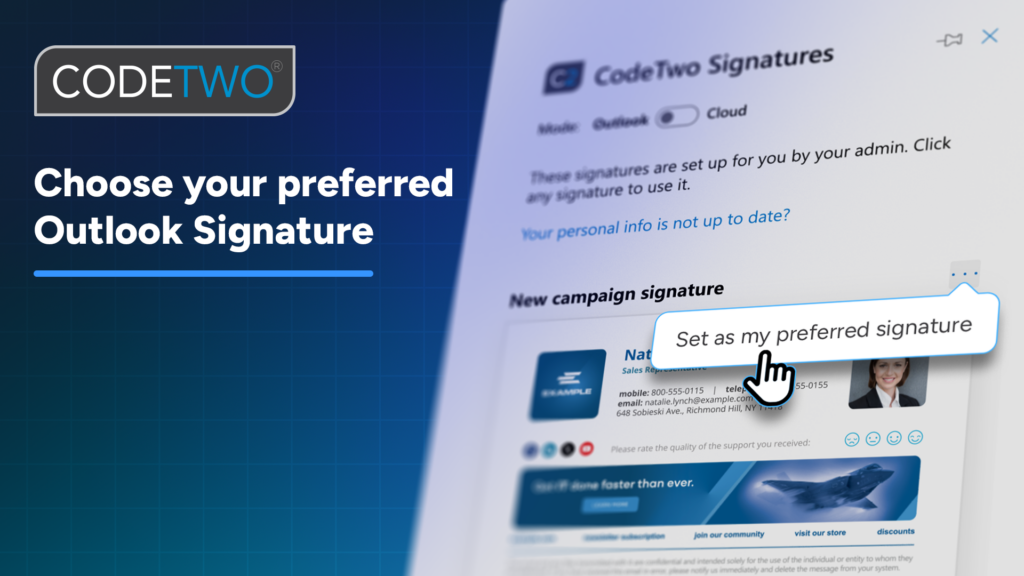 Set your preferred signature with the new add‑in feature