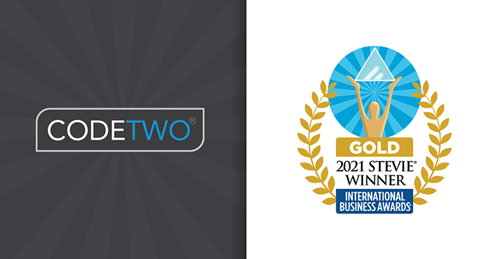 CodeTwo 2021 Stevie Winner blog