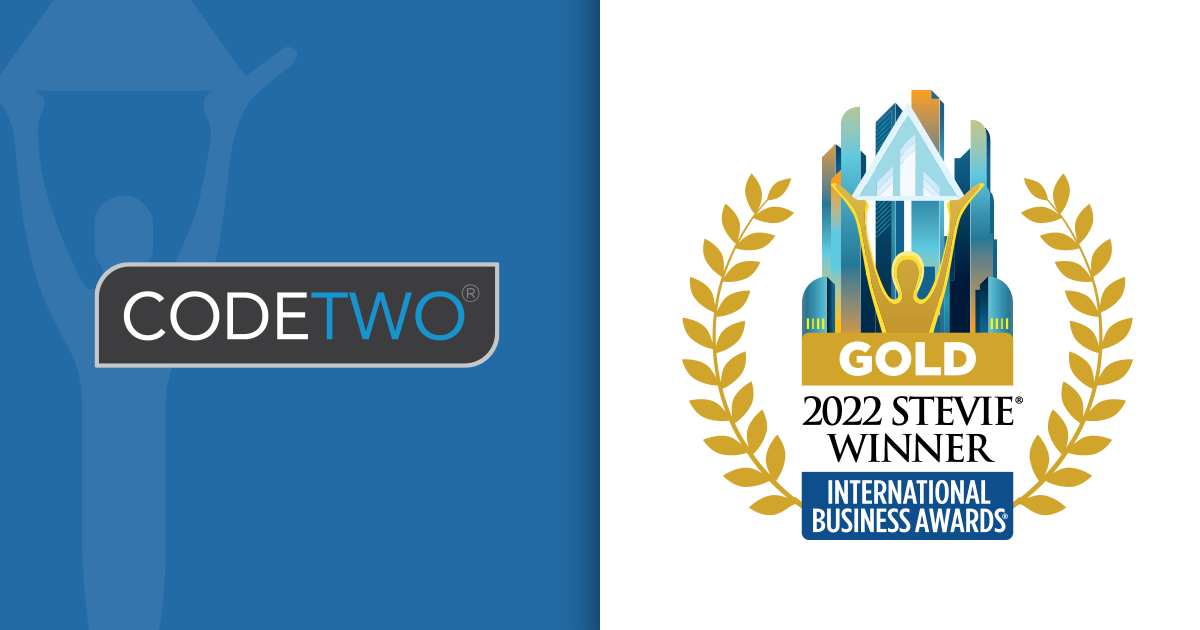 CodeTwo wins 2022 International Business Awards (Stevie Awards)