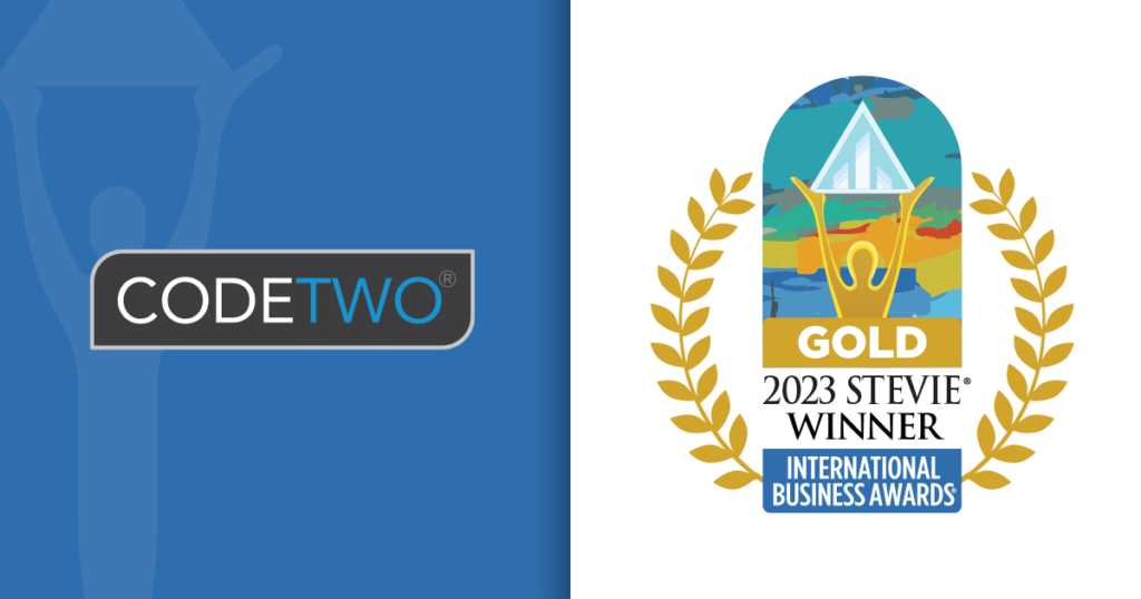 CodeTwo wins Stevie Awards for the best company, customer support & marketing solution at 2023 International Business Awards
