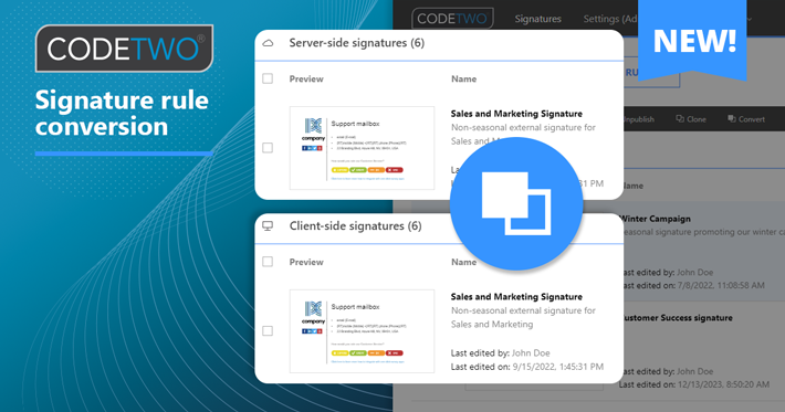 Automatic conversion between cloud and Outlook signature rules