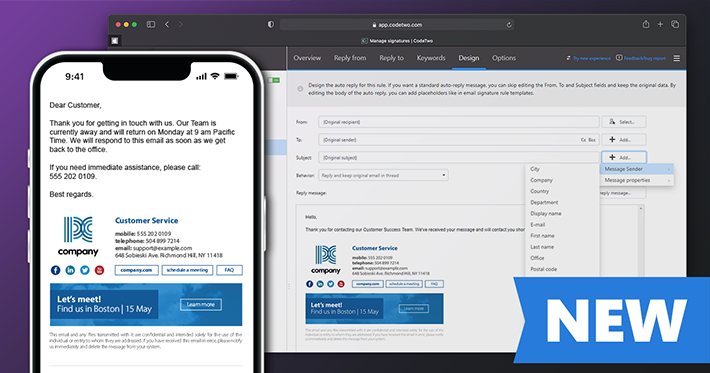 Autoresponder – a brand new feature added to CodeTwo Email Signatures for Office 365