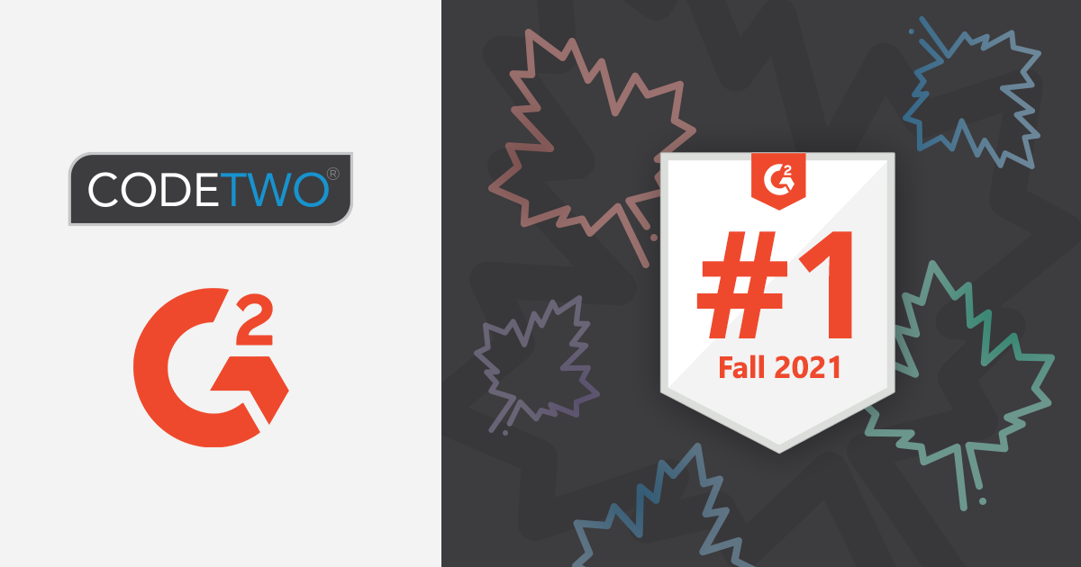 CodeTwo products awarded on G2.Com - Fall 2021 OG