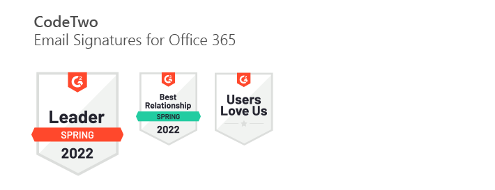 CodeTwo Email Signatures for Office 365 awards
