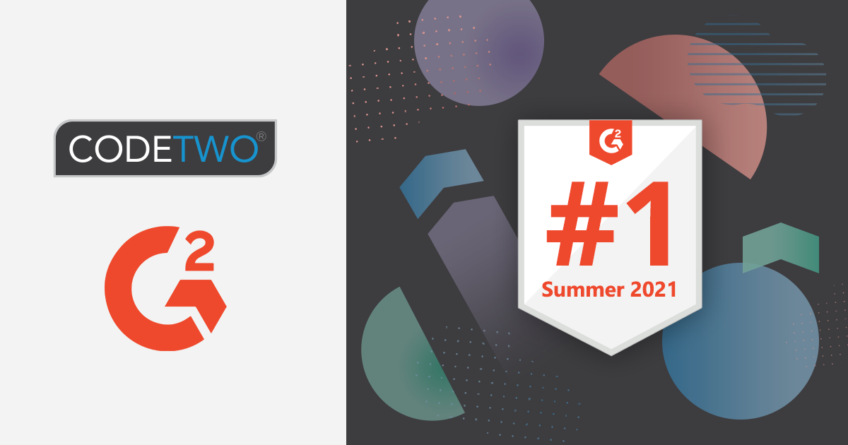 G2 Summer 2021 awards for CodeTwo software OG