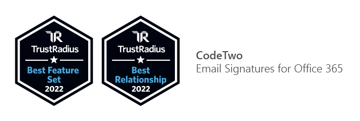 CodeTwo Email Signatures for Office 365 TrustRadius Awards 2022