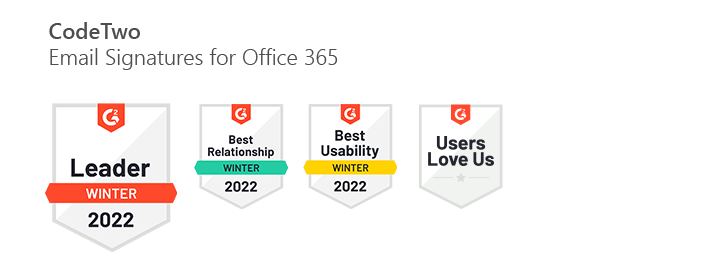 Winter 2022 Leader Badges in Email Signature Software on G2
