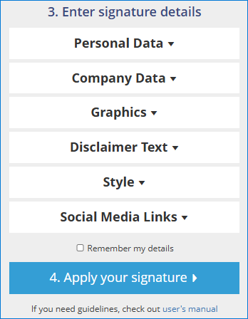 Edit the email signature template