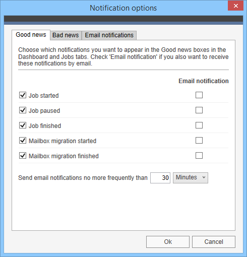 Receive automatic email notifications about the progress of you IMAP migration