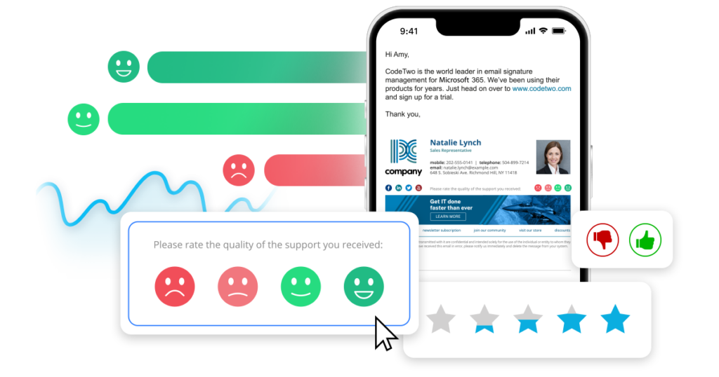 Customer satisfaction and engagement - CodeTwo Email Signatures 365