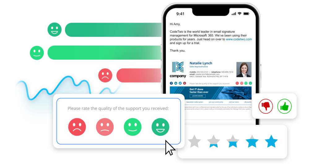 Customer satisfaction and engagement - CodeTwo Email Signatures 365