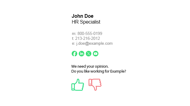 Employee signature survey example