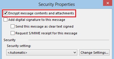 Encrypt message contents and attachments