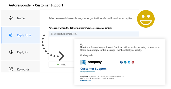 Create an auto-reply message for your Customer Service Team