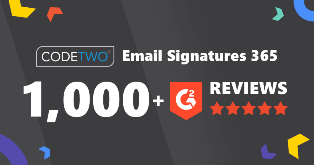 CodeTwo reaches 1,000 reviews on G2.com