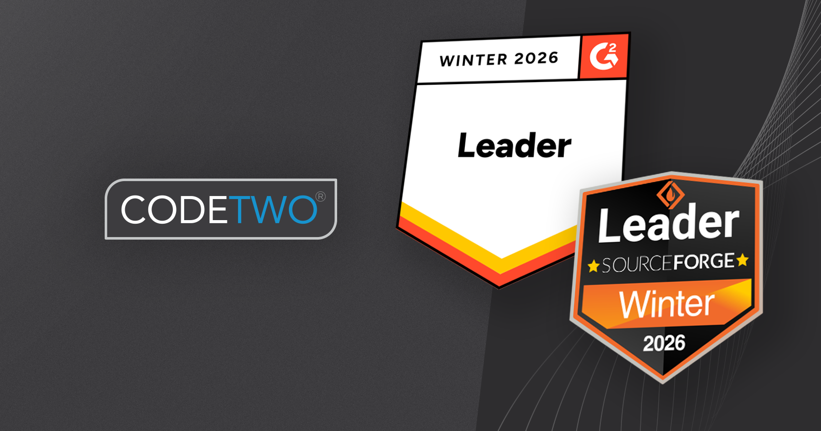 CodeTwo recognized as Winter 2026 Leader by G2 & SourceForge