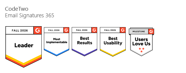 G2 Fall 2026 badges for CodeTwo