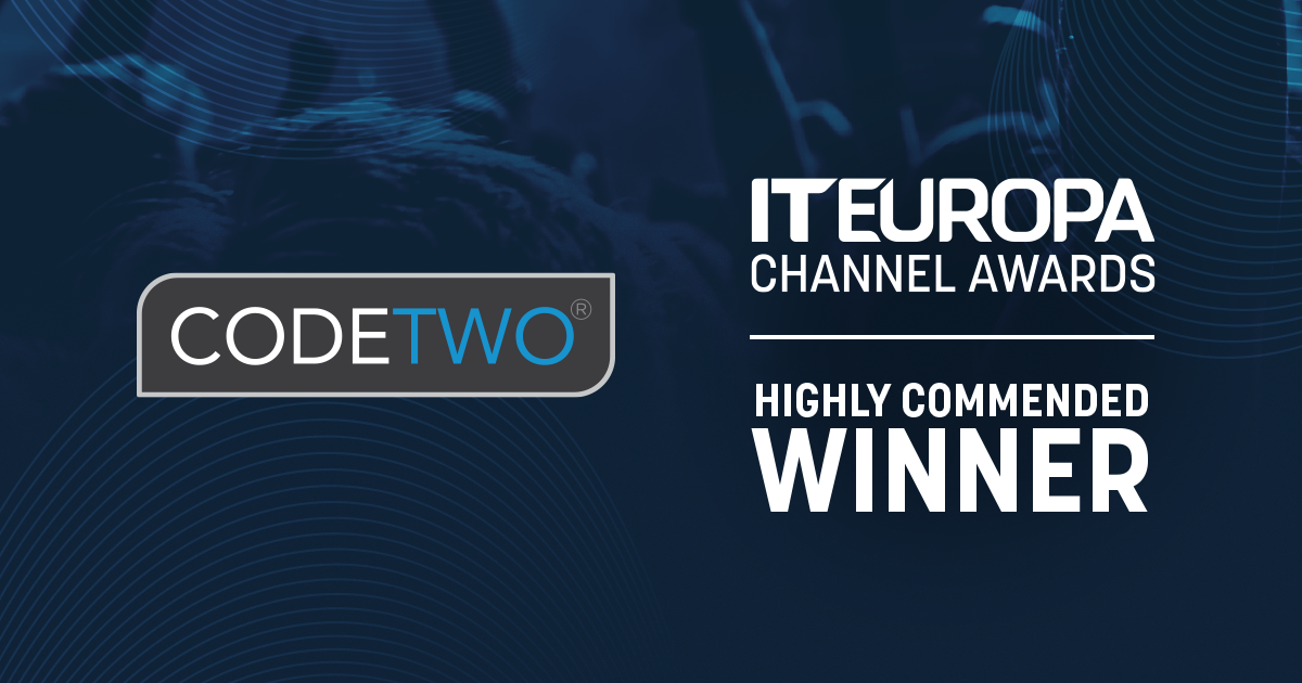 CodeTwo recognized as Highly Commended Winner at IT Europa Channel Awards 2024