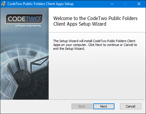 Follow the next-next-finish installation wizard to install the Client Apps.