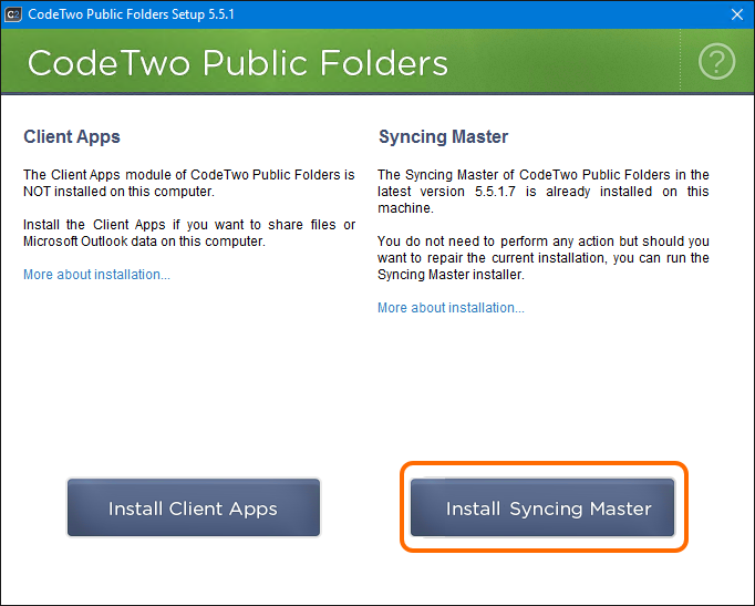 Install the Syncing Master to share calendars in Outlook 2016, 2013, 2010 and 2007.
