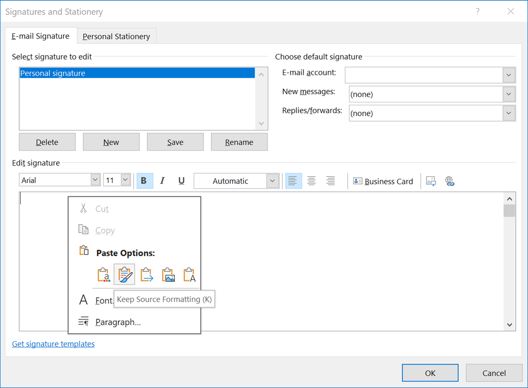 Keep source formatting to make the signature work as designed