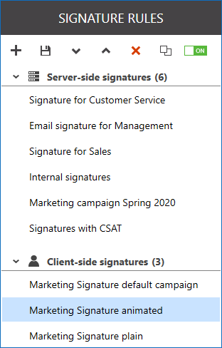 Let users choose email signature template