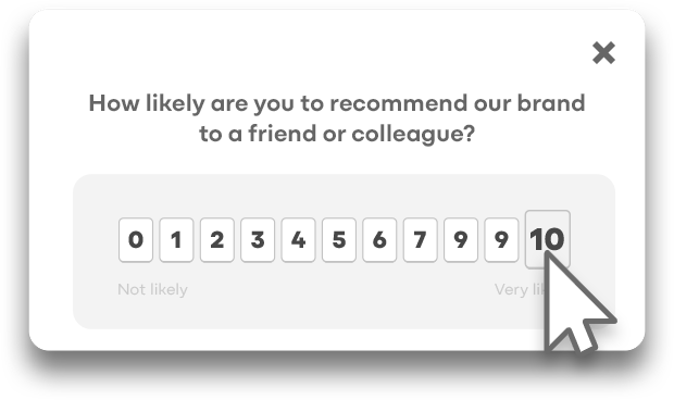 NPS survey pop-up example