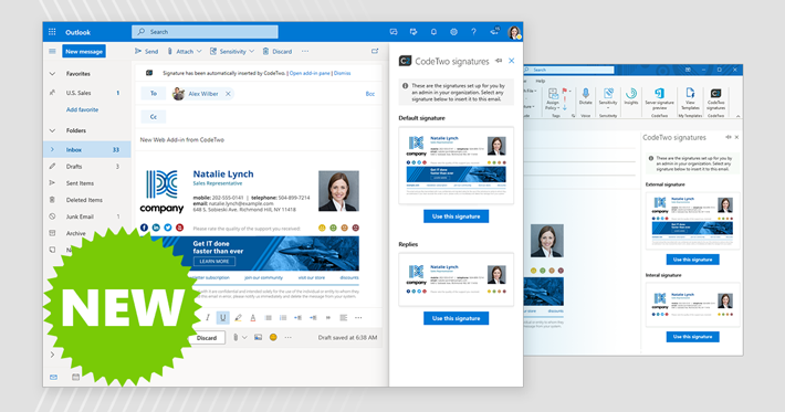 World’s first email signature Web Add-in for Outlook on the web and Outlook desktop is powered by CodeTwo