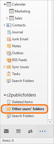 To check all opened calendars in Outlook go to the Other users' folders folder on the left pane.
